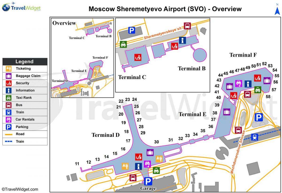 Sheremetyevo-Karte des terminals