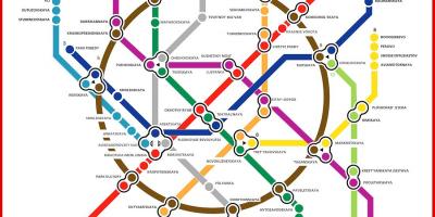 Moskau U-Bahn-Karte in Russisch