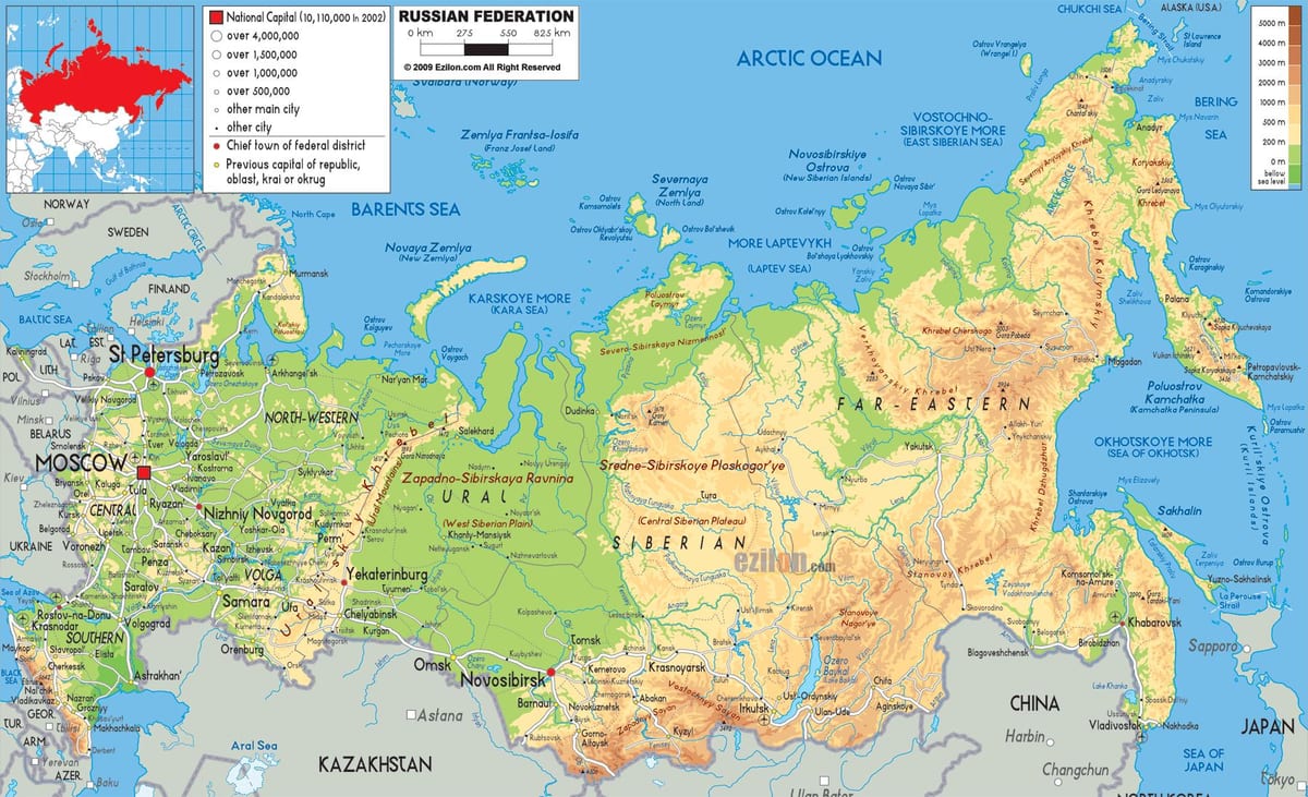 Russland, Moskau Karte