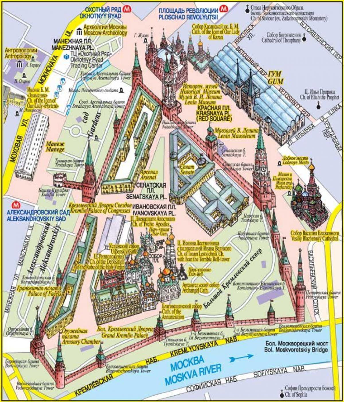 Moskau der Rote Platz-Landkarte - der Rote Platz, Moskau Karte (Russland)