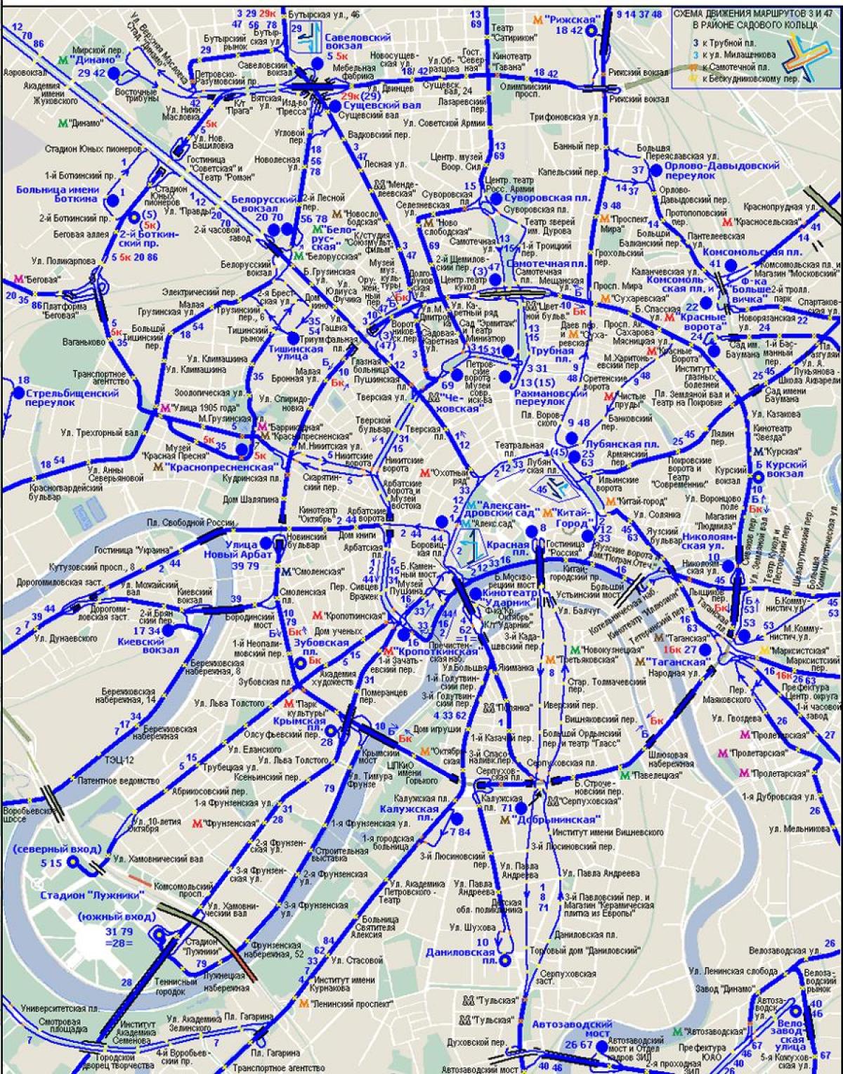 Karte der Moskauer trolleybus