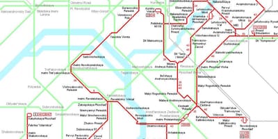 Karte von Moskva Straßenbahn